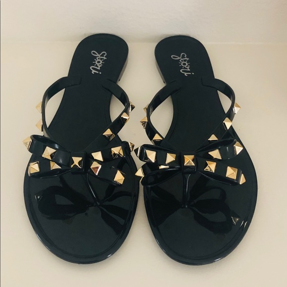 Black Flat Sandals PVC - Picture 3 of 4